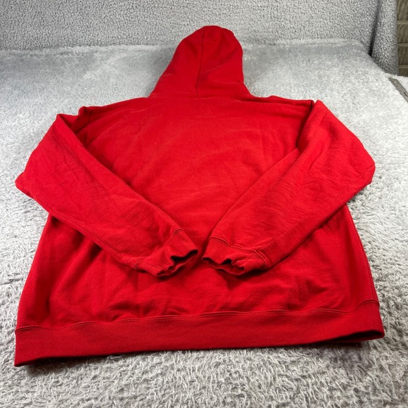 AWDis Just Hoods JH001 Red Graphic Wolf Hoodie Mens Large Pullover Sweatshirt - Picture 7 of 7